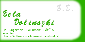 bela dolinszki business card